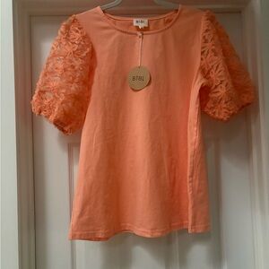 BiBi Orange Lace Sleeve Blouse